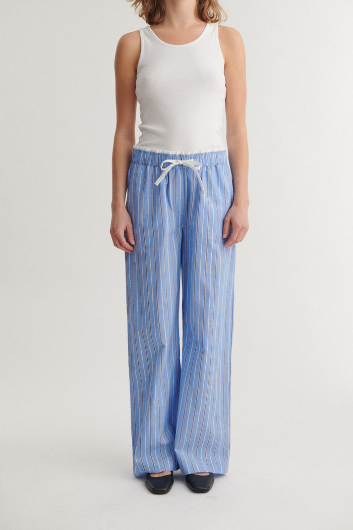 Basic Apparel Siba Pants Bukser 882 Frozen fjord / bright white / sky captain